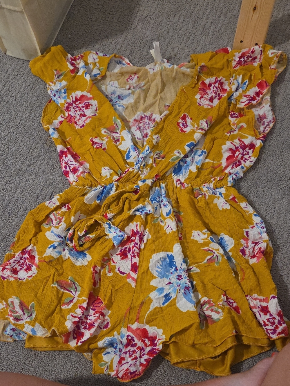 Bluebell Collection Mustard Yellow Floral Romper